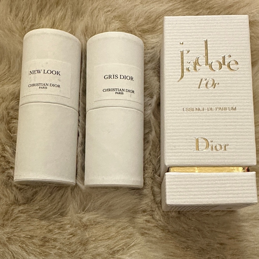 Dior Fragrance Trio with Black and Gold Accents
